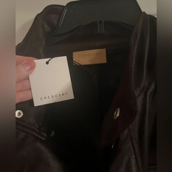 CRESCENT Jada Vegan
Leather Utility Jacket BROWN medium nwt oversized - Picture 3 of 9